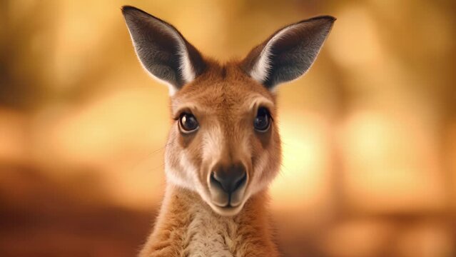 Closeup of a kangaroos fur bristling as it scans its surroundings, its intense gaze showing its heightened sense of alertness.
