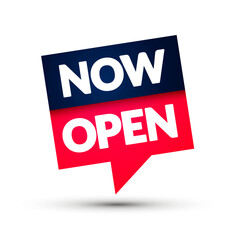 Square Shaped Speech Bubble With Text Now Open