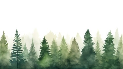 Smooth Green Pine Tree Forest Background Illustration AI Generated