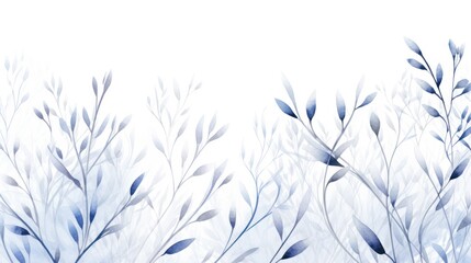 Abstract watercolor background with leaves and branches. illustration. Blue. Generative AI