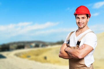 worker at geology background mining for coal.