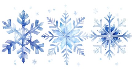 Fototapeta na wymiar Watercolor snowflakes on a white background. illustration. Generative AI