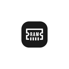 RAM icon vector or Random access memory icon vector isolated. Best RAM icon for apps, websites, element design, print design, and more about random access memory.