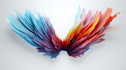 Abstract background with colorful splashes in the form of a heart. Generative AI