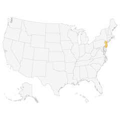 State of New Jersey. USA map.