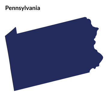 Map of Pennsylvania. USA map.