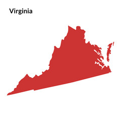 State of Virginia, VA. USA map