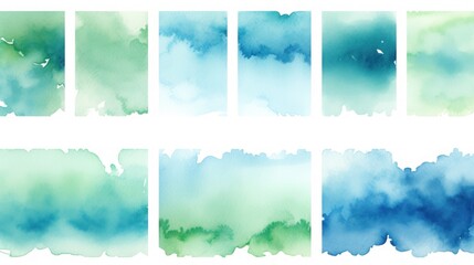 Abstract Watercolor Background with Blue and Green Texture AI Generated