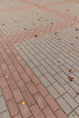 Fototapeta premium paved road with concrete tiles
