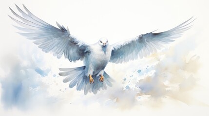 Peaceful Pigeon in Flight AI Generated