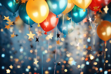 Christmas and New Year celebration festive shiny background, air baloons holiday frame - 684859781