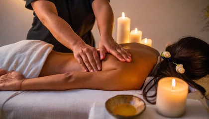 Foto op Plexiglas massaggio massaggiatrice centro benessere relax  © franzdell