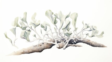 Watercolor Drawing of Dendrophylax Lindenii on White Background AI Generated