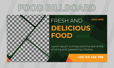 Food billboard and web banner template