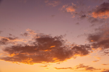 beautiful sky with clouds during sunset and sky color changes