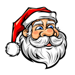 santa claus face with a happy smile vector illustration