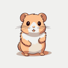 Obraz na płótnie Canvas Hamsterin cartoon, doodle style. Isolated 2d vector illustration in logo, icon style, Eps 10, black and white. AI Generative