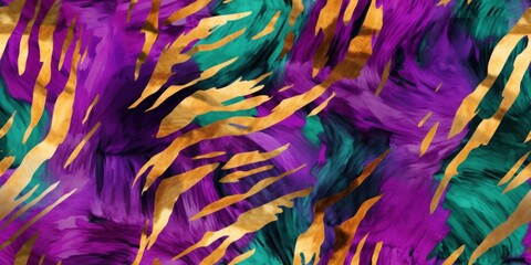 Vibrant Watercolor Tiger Skin Pattern AI Generated