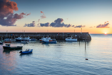 The old harbour at Minehead on the Somerset coast, taken at sunrise.
