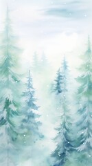 Whispering Secrets of Ancient Winters: Magical Watercolor Realm AI Generated