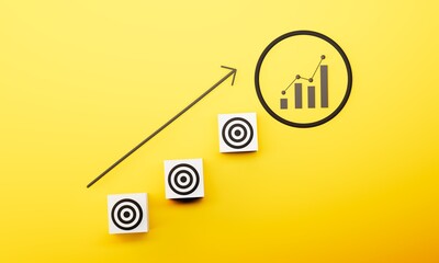 Business growth success achievement concept.3d illustration.