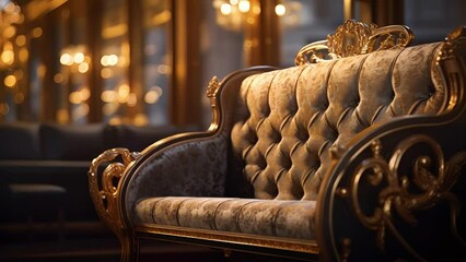 Witness a grand carriage, reminiscent of a bygone era, as it elegantly rides through the modern metropolis, its gilded exterior adorned with delicately engraved motifs and rich velvet upholstery.