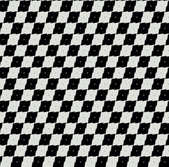 Black and white pixelated checkerboard pattern. Vector seamless pattern - 684865997