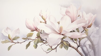 Fototapeta na wymiar Soft Serene Watercolor of the Peaceful Calming Mag AI Generated