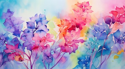 Abstract Vibrant Watercolor Painting AI Generated