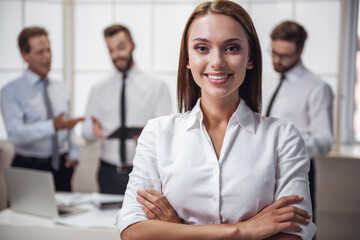 Obraz premium Business people working