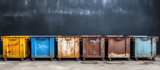Metal containers for transporting and storing garbage: skip for renovation waste, metal tanks and trash cans for MSW.