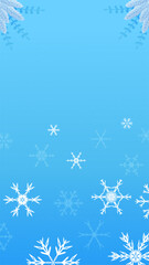 Blue Christmas social media stories frame template with geometric snowflakes.