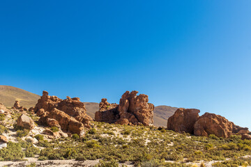 Fototapeta premium Rock formation in a desert setting, in Bolivia.