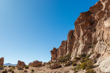 Fototapeta premium Rock formation in a desert setting, in Bolivia.