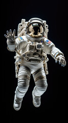 Astronaut in a space suit floats in outer space