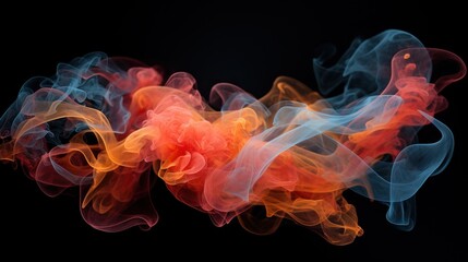 Obraz premium Vibrant swirls of colorful smoke against a dark backdrop