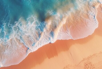 beautiful view of the beach from above. generative ai