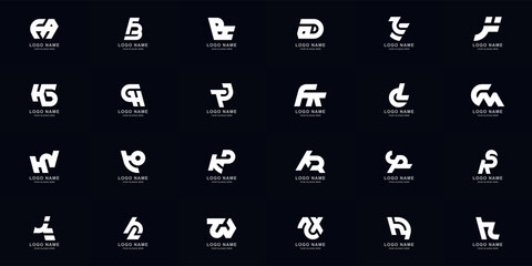 Collection full set abstract combine letter a - z monogram logo