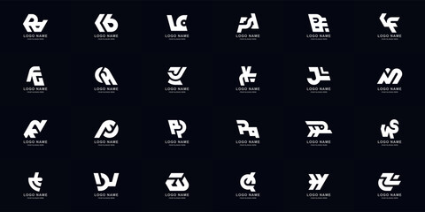 Collection full set abstract combine letter a - z monogram logo