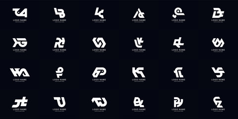 Collection full set abstract combine letter a - z monogram logo