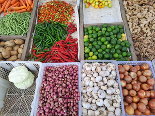 vegetables at a farmers market	
