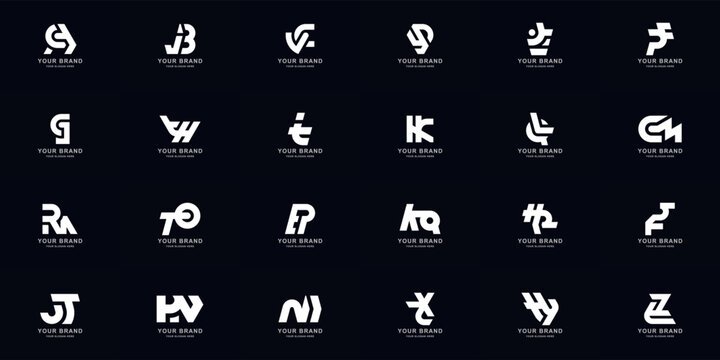 Collection full set abstract combine letter a - z monogram logo