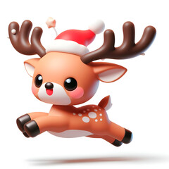 Merry 3D Kawaii Reindeer Frolics