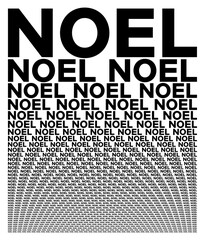 Christmas on french black and white card composed of big amount of decreased words. Booklet with microtext for wallpaper usage.