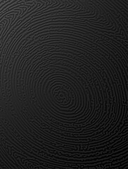 Organic tactile embossed texture. Abstract black monochrome reaction diffusion psychedelic pattern background.