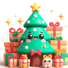 Delightful 3D Kawaii Xmas Spruce