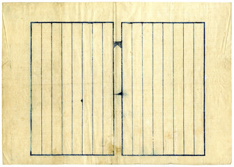 時代がある和紙に刷られた、レトロな木版印刷の原稿用紙