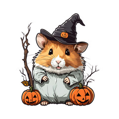 Hamster Halloween Sticker