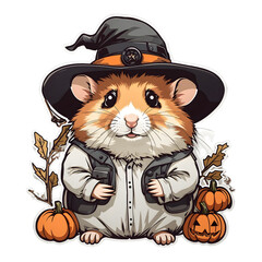 Hamster Halloween Sticker