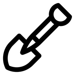 Shovel icon with outline style.